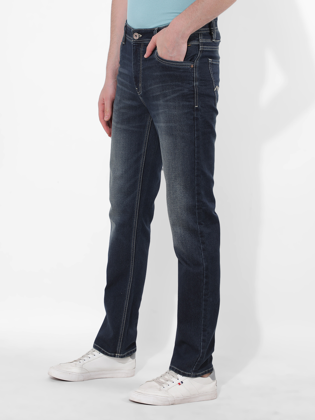 Numero Uno Men Solid Blue Jeans